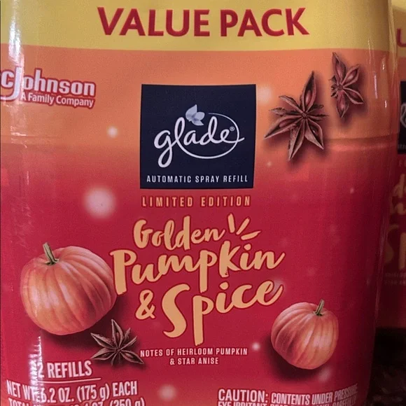 Four 2 packs of Glade Golden Pumpkin & Spice refill sprays - Picture 2 of 2